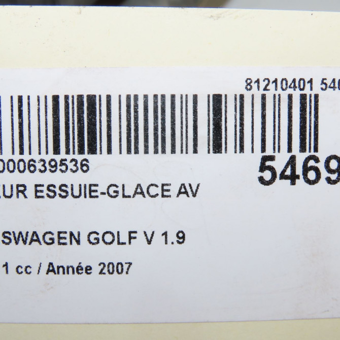 Moteur essuie-glace avant occasion VOLKSWAGEN GOLF V Phase 1 11-2003->10-2008 1.9 TDI 105ch 1Q1955119C 6
