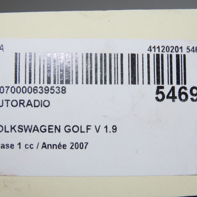 Autoradio occasion VOLKSWAGEN GOLF V Phase 1 11-2003->10-2008 1.9 TDI 105ch 1K0057180M 6