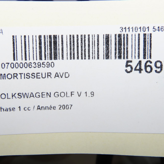 Amortisseur avant droit occasion VOLKSWAGEN GOLF V Phase 1 11-2003->10-2008 1.9 TDI 105ch 1K0413031ED 7