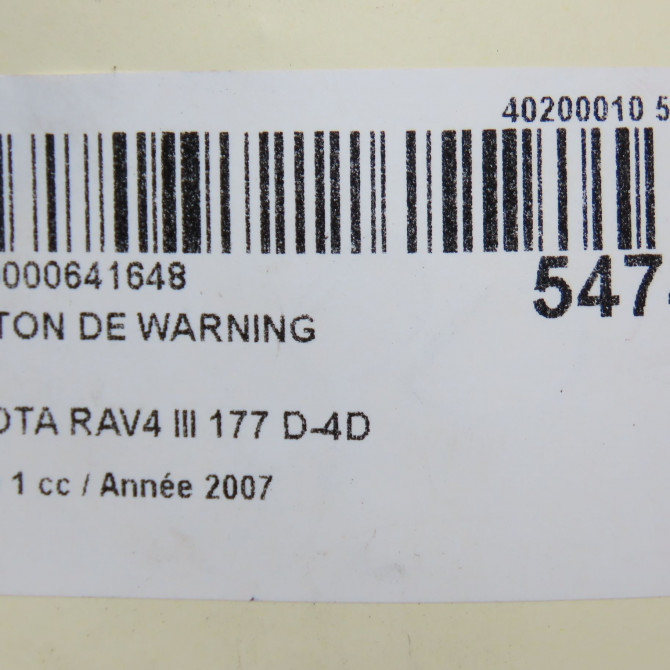 Bouton de warning occasion TOYOTA RAV4 III Phase 1 02-2006->11-2009 177 D-4D 8433242021 4