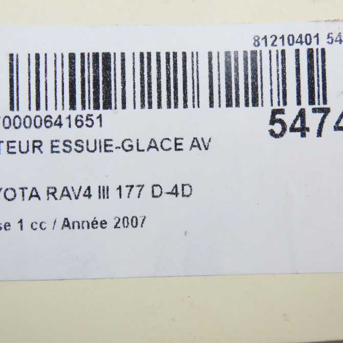 Moteur essuie-glace avant occasion TOYOTA RAV4 III Phase 1 02-2006->11-2009 177 D-4D 8511042150 6
