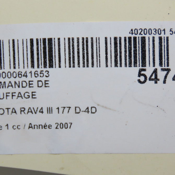 Commande de chauffage occasion TOYOTA RAV4 III Phase 1 02-2006->11-2009 177 D-4D 5590042250B0 5