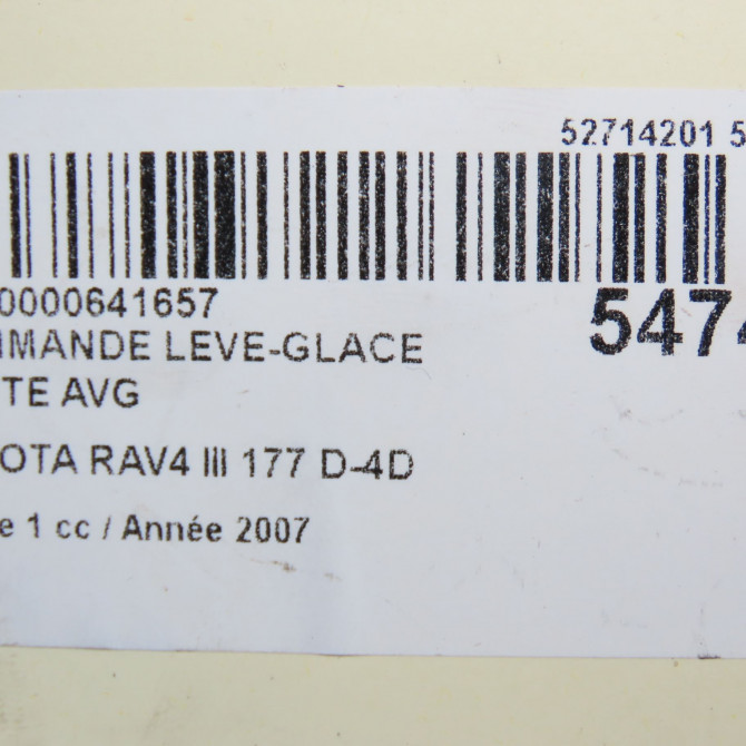 Commande lève-glace porte avant gauche occasion TOYOTA RAV4 III Phase 1 02-2006->11-2009 177 D-4D 8482012520 5