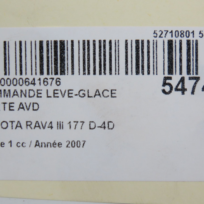 Commande lève-glace porte avant droite occasion TOYOTA RAV4 III Phase 1 02-2006->11-2009 177 D-4D 848100D030 5