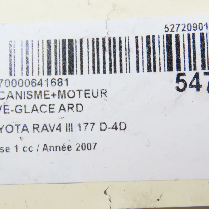 Mecanisme+moteur leve-glace ard occasion TOYOTA RAV4 III Phase 1 02-2006->11-2009 177 D-4D 6980342040 6