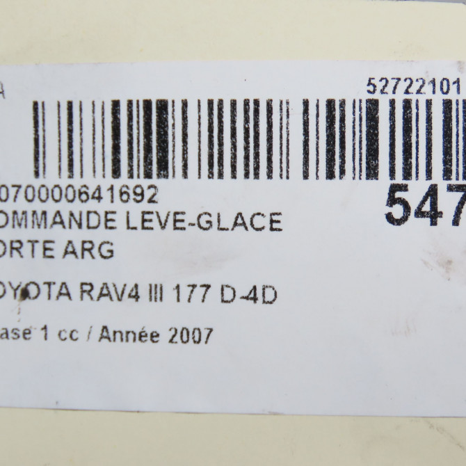 Commande leve-glace porte arrière gauche occasion TOYOTA RAV4 III Phase 1 02-2006->11-2009 177 D-4D 848100D030 5