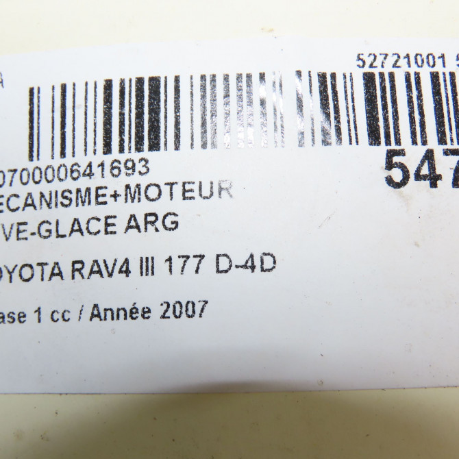 Mecanisme+moteur leve-glace arg occasion TOYOTA RAV4 III Phase 1 02-2006->11-2009 177 D-4D 6980442040 5