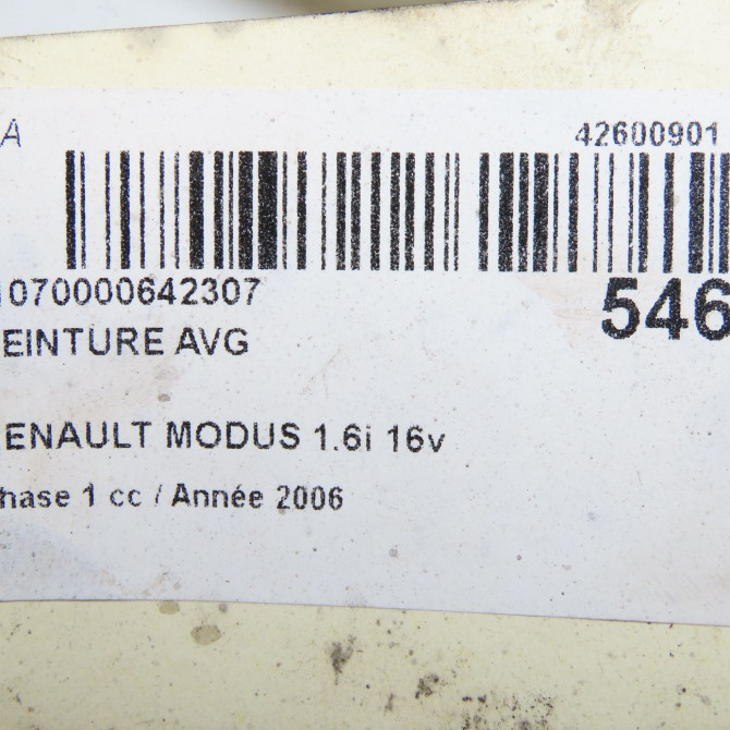 Ceinture avant gauche occasion RENAULT MODUS Phase 1 09-2004->12-2007 1.6i 16v 8200552597 7