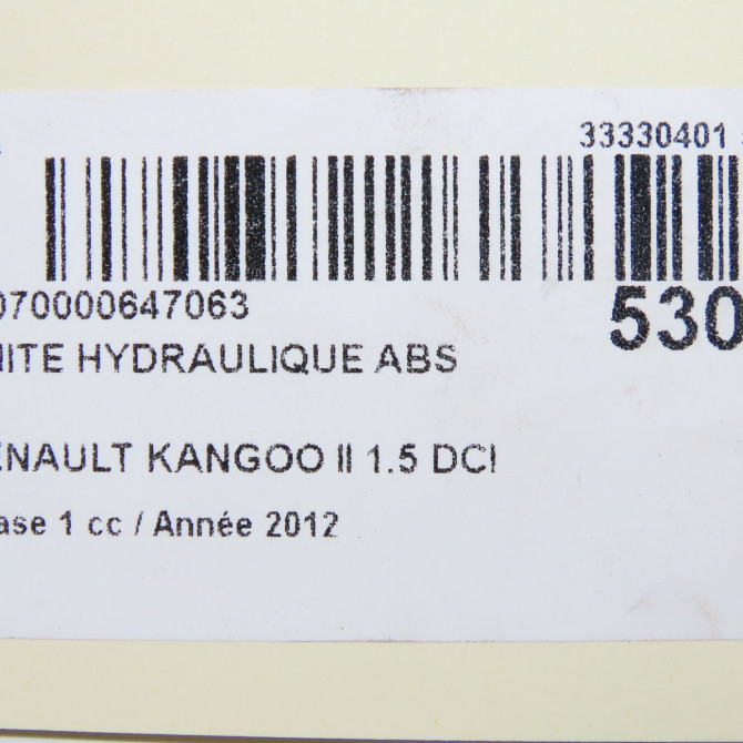 Unité hydraulique ABS occasion RENAULT KANGOO II Phase 1 01-2008->03-2013 1.5 DCI 75ch 8201240013 6