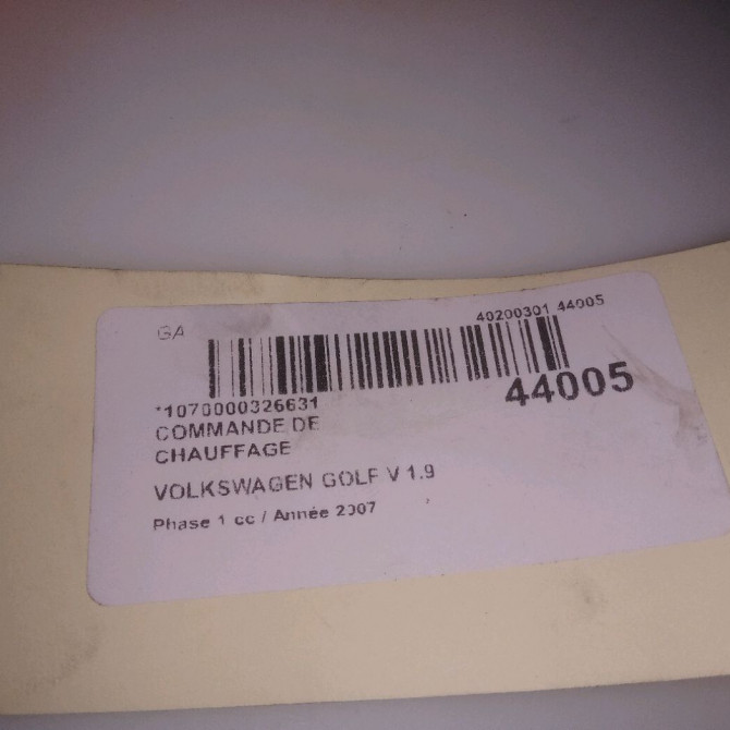 Commande de chauffage occasion VOLKSWAGEN GOLF V Phase 1 11-2003->10-2008 1.9 TDI 90ch 1K0820047JNWHS 4