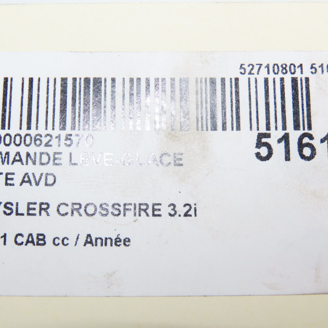 Commande lève-glace porte avant droite occasion CHRYSLER CROSSFIRE Phase 1 04-1995->04-1999 3.2i V6 217ch 5096806AA 5