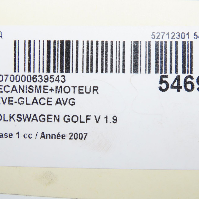 Mecanisme+moteur leve-glace avg occasion VOLKSWAGEN GOLF V Phase 1 11-2003->10-2008 1.9 TDI 105ch 1K3837461B 5
