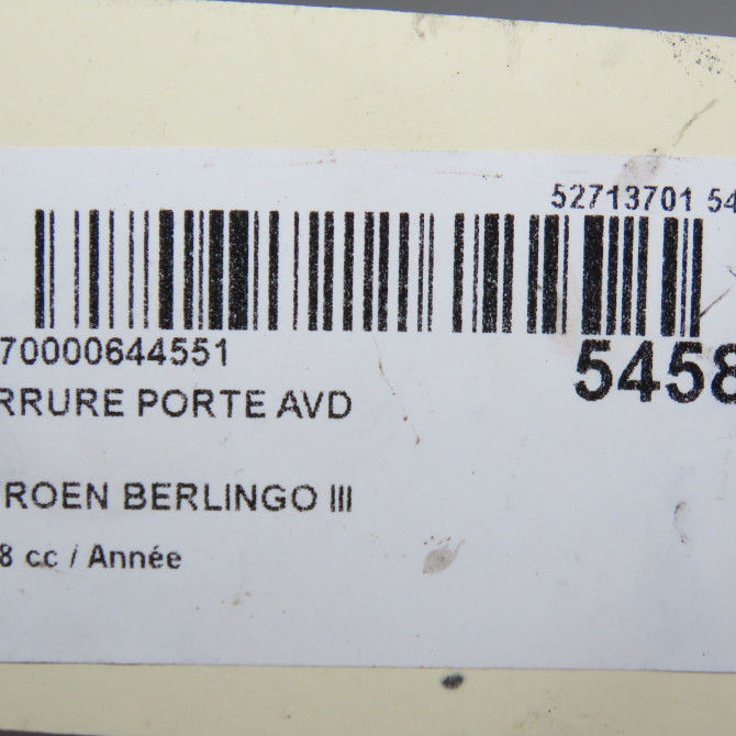 Serrure porte avd occasion CITROEN 146 Phase 1 04-1995->04-1999 1.6 BlueHDI 100ch 9816343380 7