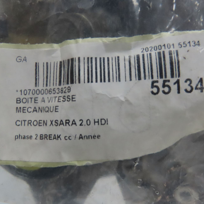 Boîte à vitesse mecanique occasion CITROEN XSARA phase 2 BREAK 09-2000->12-2005 2.0 HDI 90ch 2232C8 7