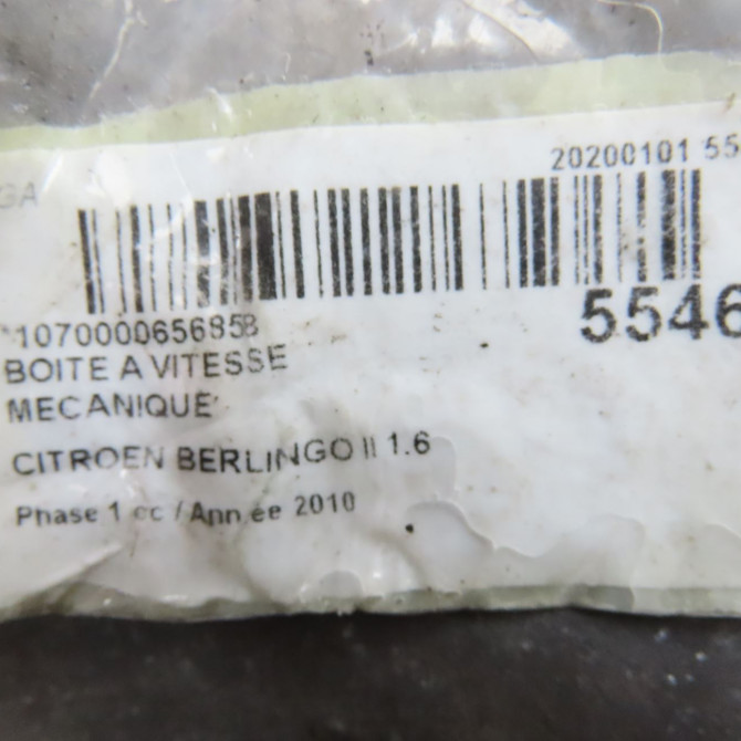 Boîte à vitesse mecanique occasion CITROEN BERLINGO II Phase 1 05-2008->01-2012 1.6 HDi 8v 110ch 1608935280 7