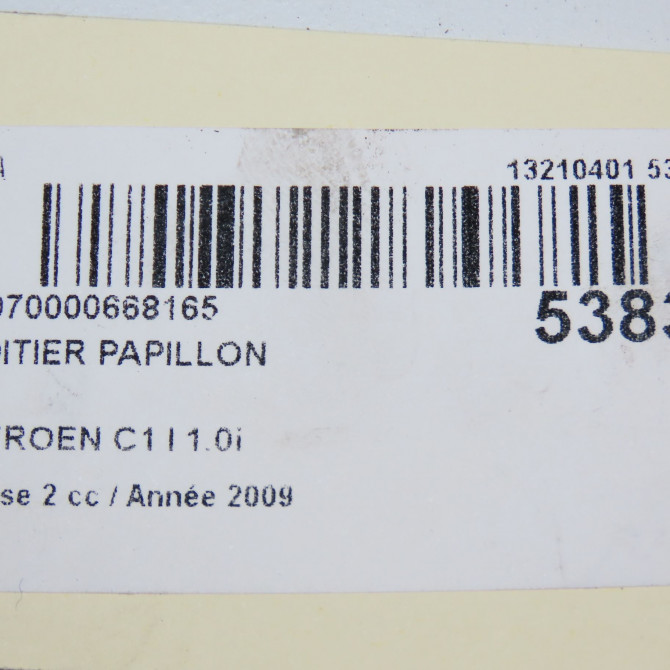 Boitier papillon occasion CITROEN C1 I Phase 2 11-2008->01-2012 1.0i 163618 6