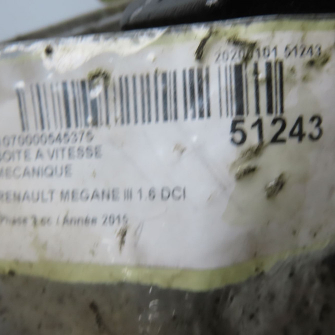 Boîte à vitesse mecanique occasion RENAULT MEGANE III Phase 3 10-2013->... 1.6 DCI 130ch 320104219R 7
