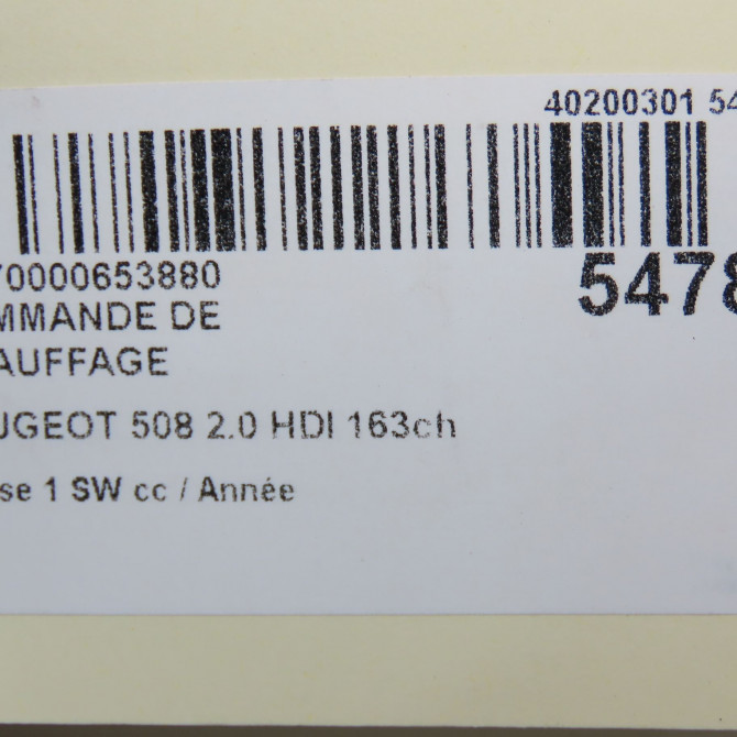 Commande de chauffage occasion PEUGEOT 508 Phase 1 04-1995->04-1999 2.0 HDI 163ch 9804563180 6