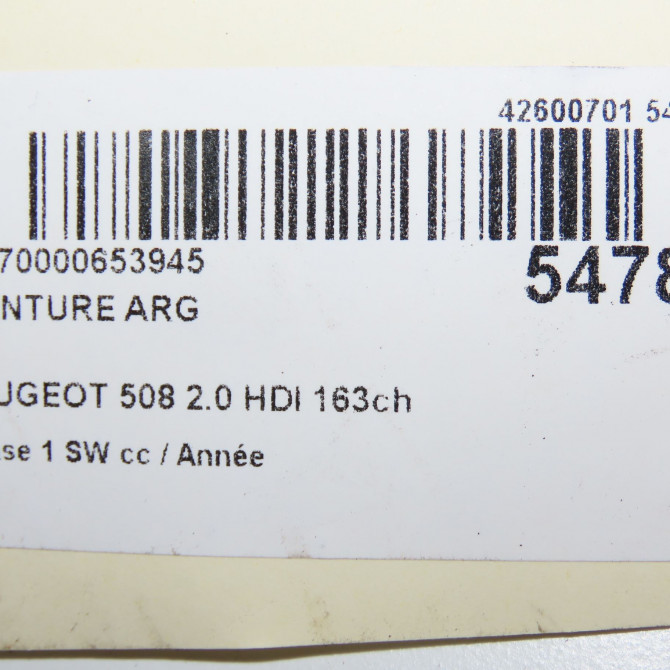 Ceinture arrière gauche occasion PEUGEOT 508 Phase 1 04-1995->04-1999 2.0 HDI 163ch 16105794XX 6