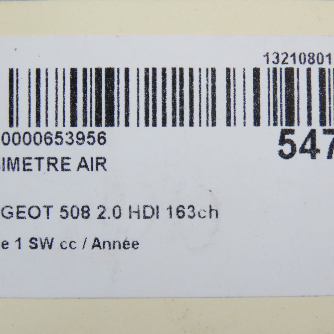 Debimetre air occasion PEUGEOT 508 Phase 1 04-1995->04-1999 2.0 HDI 163ch 1920HH 7