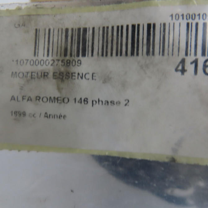 Moteur essence occasion ALFA ROMEO 146 phase 2 04-1999->10-2001 71713204 6
