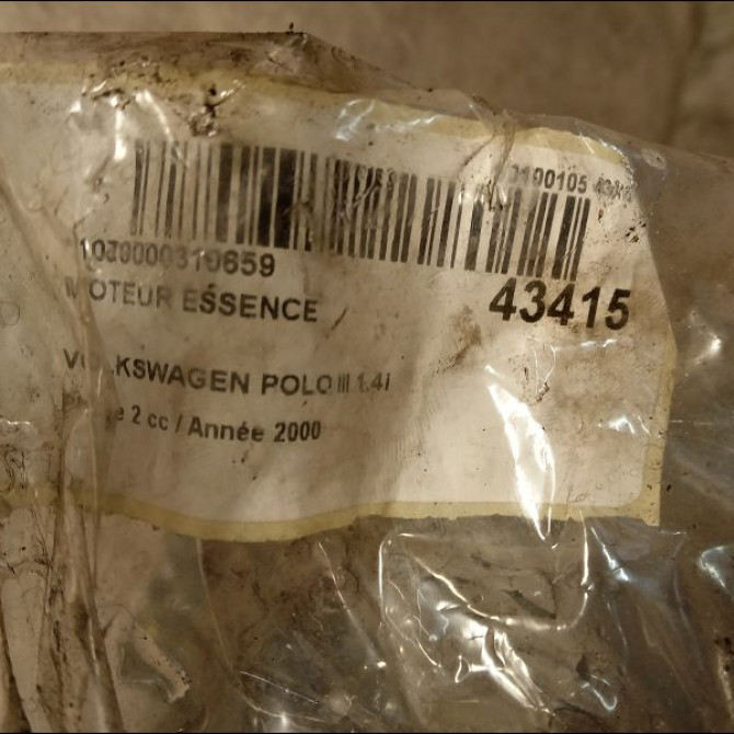 Moteur essence occasion VOLKSWAGEN POLO III Phase 2 11-1999->12-2001 1.4i 75ch 36100098BX 6