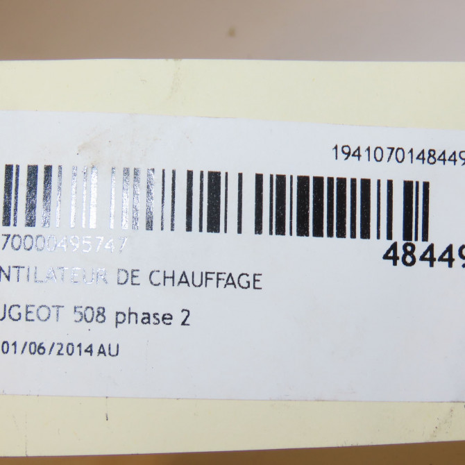 Ventilateur de chauffage occasion PEUGEOT 508 phase 2 06-2014->... 6441EW 4