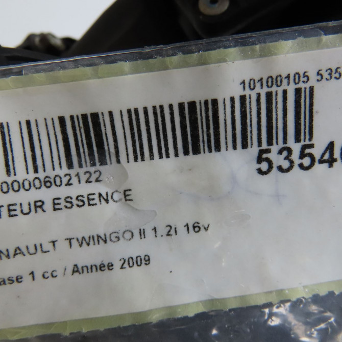 Moteur essence occasion RENAULT TWINGO II Phase 1 06-2007->11-2011 1.2i 16v 75ch 7701067571 7