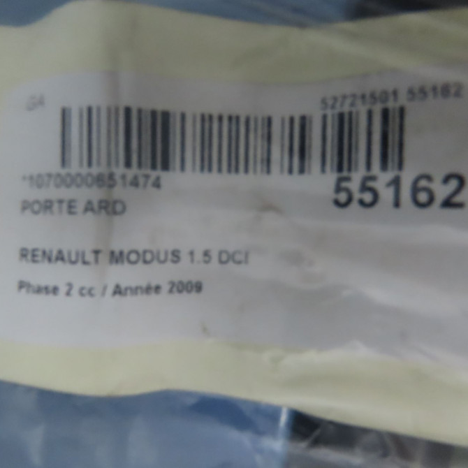 Porte arrière droite occasion RENAULT MODUS Phase 2 01-2008->12-2012 1.5 DCI 85ch 821003703R 4