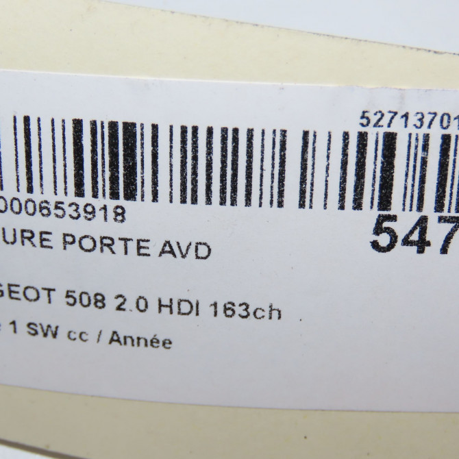 Serrure porte avd occasion PEUGEOT 508 Phase 1 04-1995->04-1999 2.0 HDI 163ch 9819263180 7