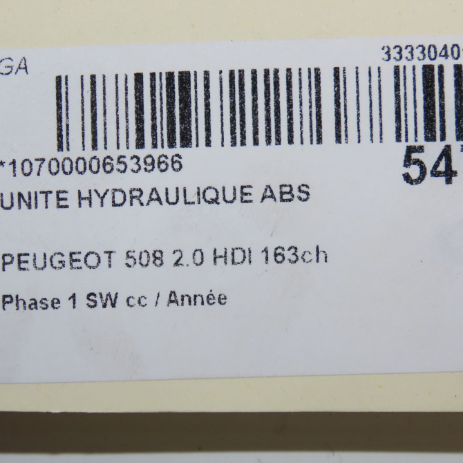 Unité hydraulique ABS occasion PEUGEOT 508 Phase 1 04-1995->04-1999 2.0 HDI 163ch 1611241280 8