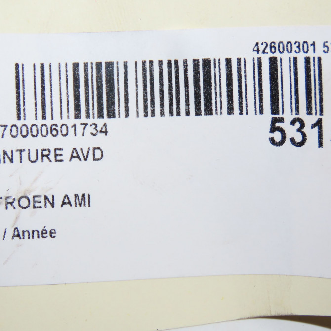 Ceinture avant droite occasion CITROEN 98391211XX 6