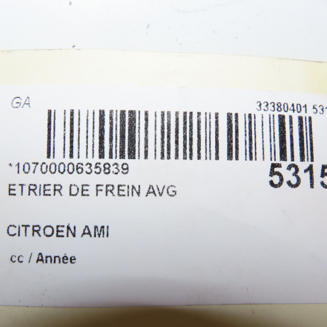 Etrier de frein avant gauche occasion CITROEN 1663358180 7