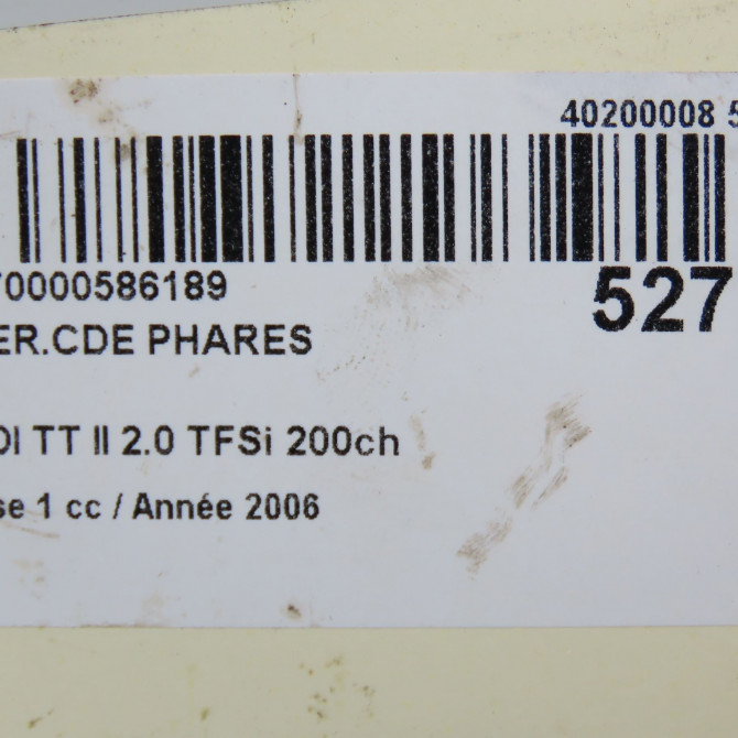 Interrupteur commande de phares occasion AUDI TT II Phase 1 09-2006->04-2010 2.0 TFSi 200ch 6