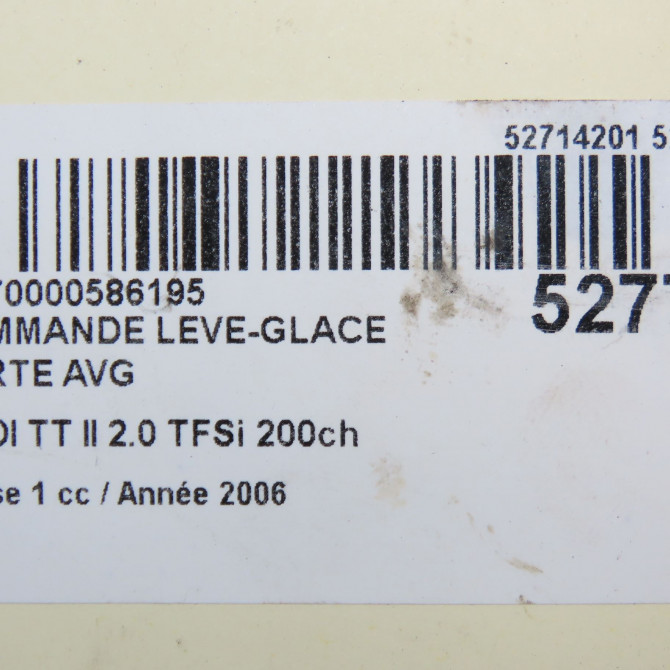 Commande lève-glace porte avant gauche occasion AUDI TT II Phase 1 09-2006->04-2010 2.0 TFSi 200ch 5