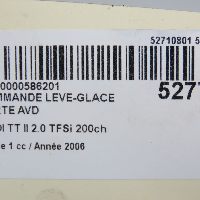 Commande lève-glace porte avant droite occasion AUDI TT II Phase 1 09-2006->04-2010 2.0 TFSi 200ch 5
