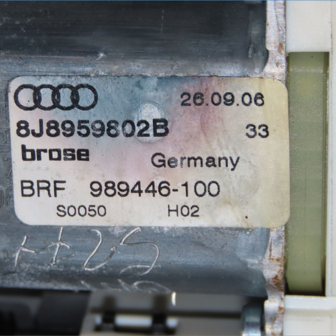 Mecanisme + moteur lève-glace avant droit occasion AUDI TT II Phase 1 09-2006->04-2010 2.0 TFSi 200ch 8J0837462E 5