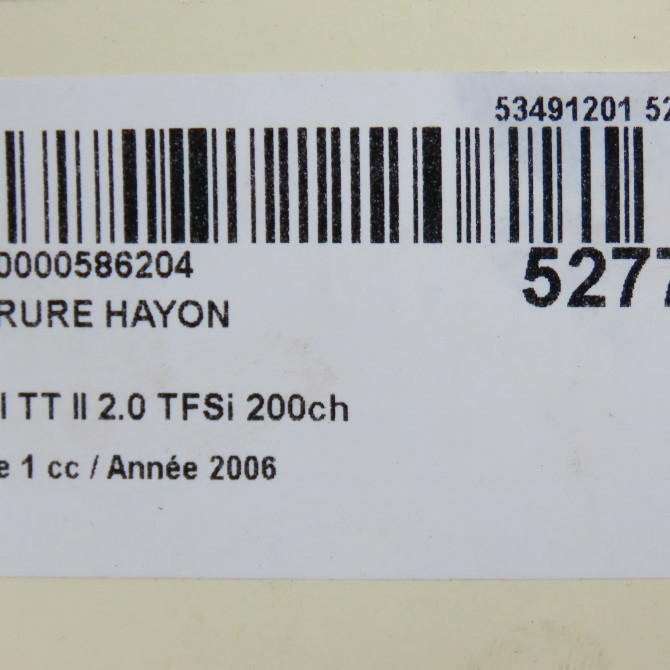Serrure hayon occasion AUDI TT II Phase 1 09-2006->04-2010 2.0 TFSi 200ch 8P4827505D 5