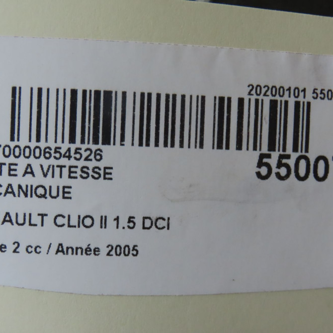 Boîte à vitesse mecanique occasion RENAULT CLIO II Phase 2 06-2001->07-2006 1.5 DCI 65ch 7701723228 7