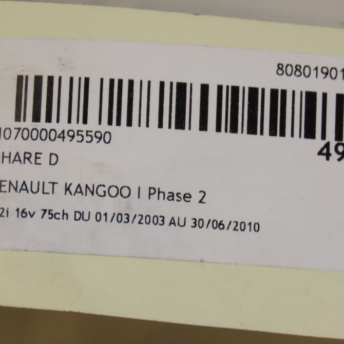 Phare droit occasion RENAULT KANGOO I Phase 2 03-2003->06-2010 1.2i 16v 75ch 260107401R 5