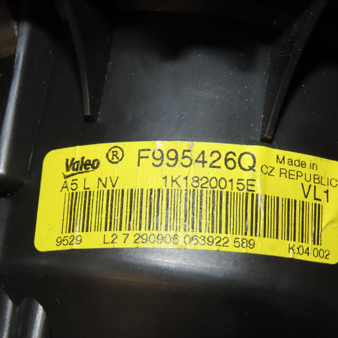 Ventilateur de chauffage occasion AUDI TT II Phase 1 09-2006->04-2010 2.0 TFSi 200ch 1K1820015Q 5