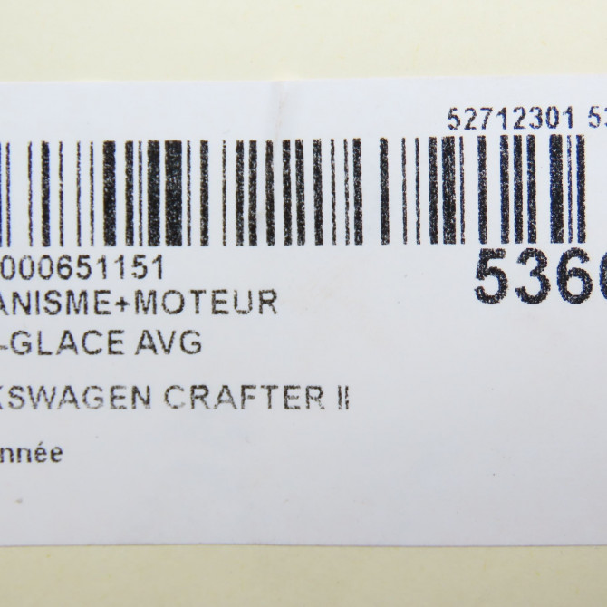 Mecanisme+moteur leve-glace avg occasion VOLKSWAGEN 146 Phase 1 04-1995->04-1999 2.0 TDI 177ch 7C0837461A 8