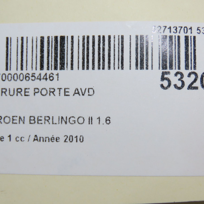 Serrure porte avd occasion CITROEN BERLINGO II Phase 1 05-2008->01-2012 1.6 HDI 16v 75ch 9135EC 8