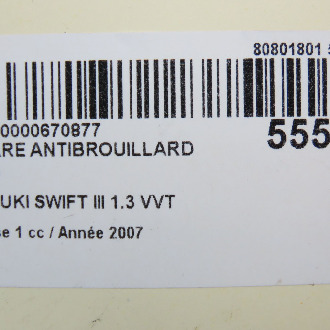 Phare antibrouillard avant gauche occasion SUZUKI SWIFT III Phase 1 03-2005->09-2011 1.3 VVT 3550062J02 6