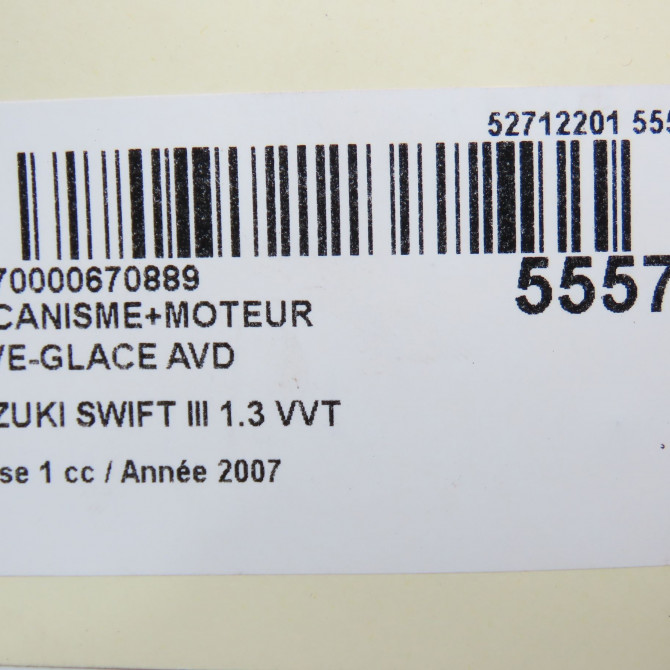 Mecanisme + moteur lève-glace avant droit occasion SUZUKI SWIFT III Phase 1 03-2005->09-2011 1.3 VVT 8340163J51 7