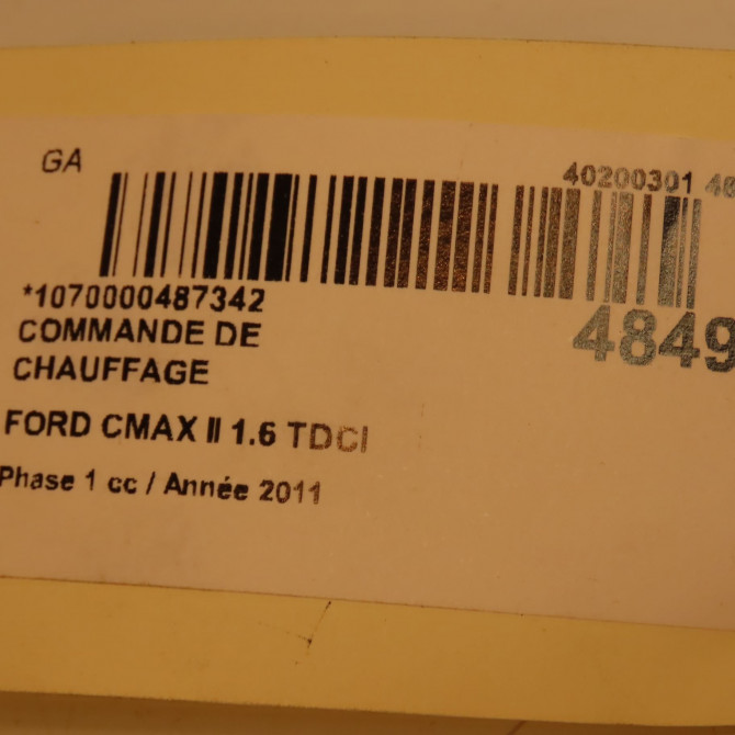 Commande de chauffage occasion FORD CMAX II Phase 1 09-2010->09-2015 1.6 TDCI 115ch 1866943 3