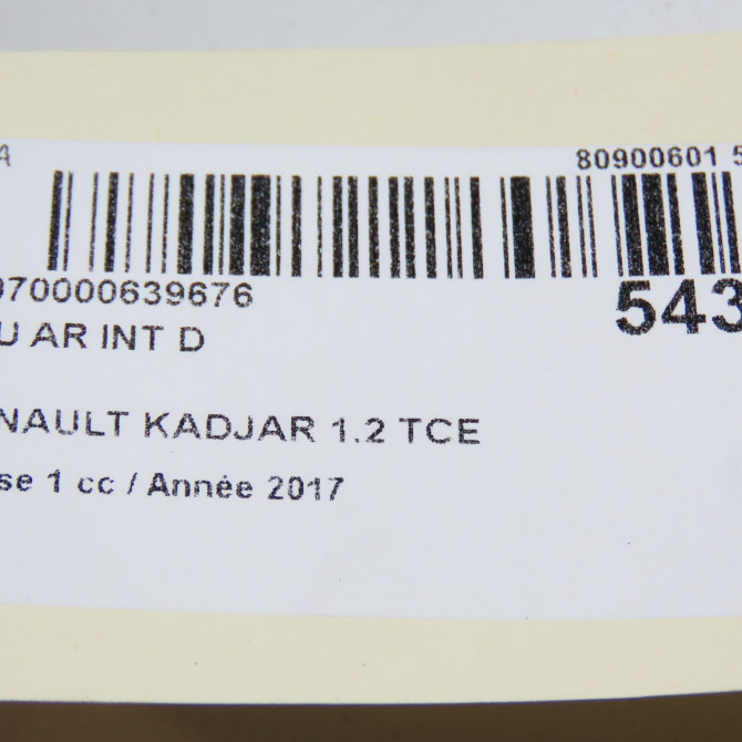 Feu arrière intérieur droit occasion RENAULT KADJAR Phase 1 06-2015->... 1.2 TCE 130ch 265508898R 5