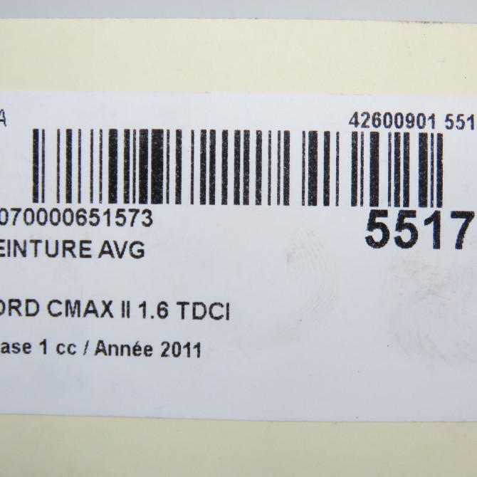 Ceinture avant gauche occasion FORD CMAX II Phase 1 09-2010->09-2015 1.6 TDCI 115ch 1846141 7