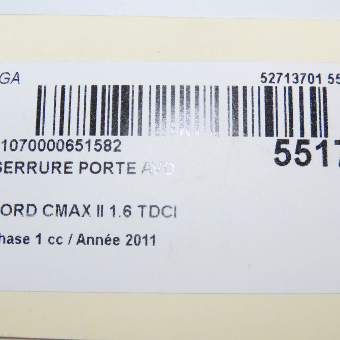 Serrure porte avd occasion FORD CMAX II Phase 1 09-2010->09-2015 1.6 TDCI 115ch 2048282 7
