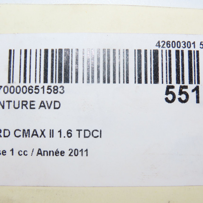 Ceinture avant droite occasion FORD CMAX II Phase 1 09-2010->09-2015 1.6 TDCI 115ch 1846145 7